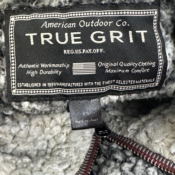 True Grit Sherpa Fleece Quarter Zip Pullover Women's Size M Gray Black - Picture 3 of 14